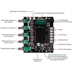 2.1-Kanal Bluetooth-Audio-Leistungsverstärkermodul