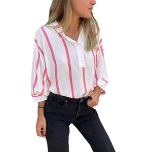 Gestreifte Kontrastbluse für Damen