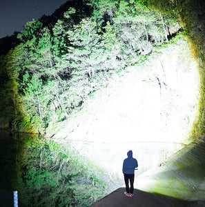 Superhelle laserzoombare Taschenlampe mit großer Reichweite