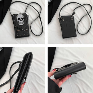 Punk Stil Totenkopf Mini Gürteltasche