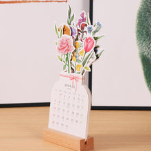 Laden Sie das Bild in den Galerie-Viewer, 2024 Schreibtischkalender mit Holzrahmen