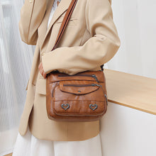 Laden Sie das Bild in den Galerie-Viewer, Damen-Umhängetasche aus weichem Leder mit mehreren Taschen