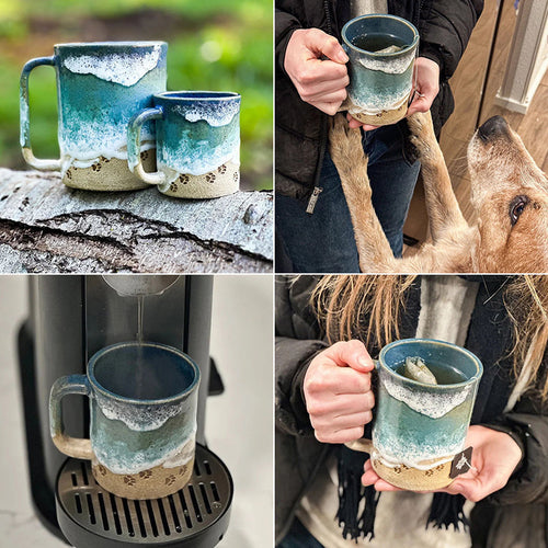 Pfote drucken Ozean Shoreline Becher