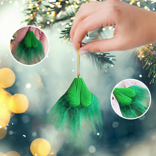 Lustige grüne Fellkugel Weihnachtsdekoration