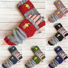 Laden Sie das Bild in den Galerie-Viewer, Bestickte Warme Patchwork-Handschuhe