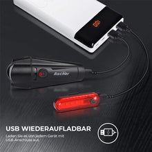 Laden Sie das Bild in den Galerie-Viewer, Ultrahelles USB-wiederaufladbares Fahrradlicht-Set