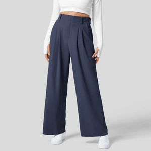 High-Waist Weite Damen-Hose