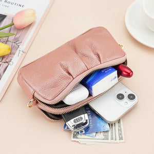 Handy-Tasche mit doppeltem Reißverschluss