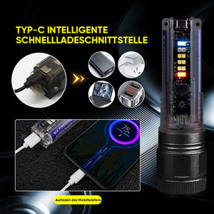 Superhelle laserzoombare Taschenlampe mit großer Reichweite