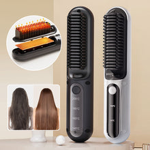 Laden Sie das Bild in den Galerie-Viewer, Kabelloser tragbarer aufladbarer Haarglättungskamm