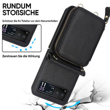Laden Sie das Bild in den Galerie-Viewer, Kartenhalter aus Leder mit Reißverschluss für Samsung Galaxy Z Flip3/4/5