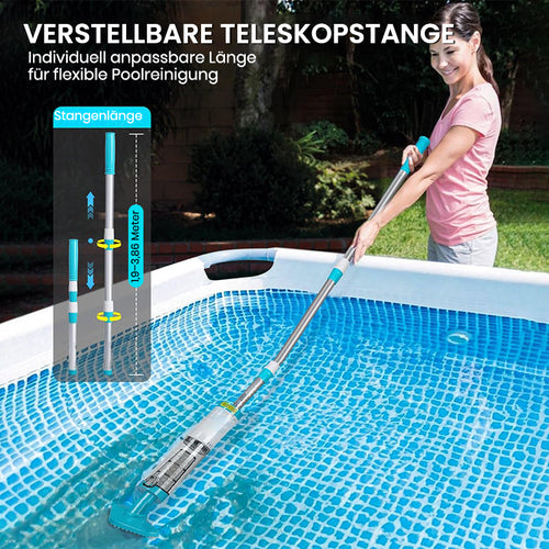 3-in-1 kabelloser, wiederaufladbarer Poolsauger mit leistungsstarkem Motor