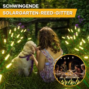 2 Packungen Schilf-Solar-Gartenlichter