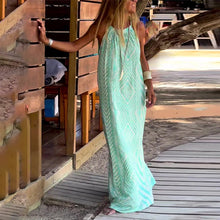 Laden Sie das Bild in den Galerie-Viewer, Bedrucktes langes Trägerkleid