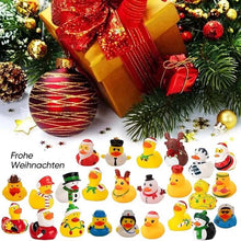 Laden Sie das Bild in den Galerie-Viewer, 24 Stück Countdown-Adventskalender mit Weihnachts-Gummienten