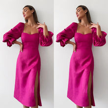 Laden Sie das Bild in den Galerie-Viewer, Geschlitztes Kleid mit Prinzessinnenärmeln