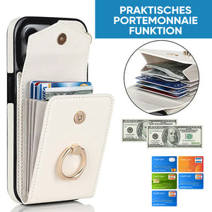 IPhone-Leder-Brieftaschenhülle mit Schlaufe und Umhängeband