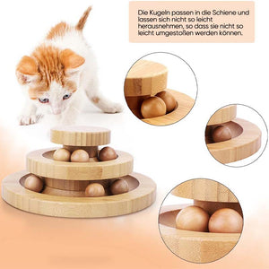 Katzenspielzeugkarussell aus Massivholz