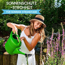 Laden Sie das Bild in den Galerie-Viewer, Sonnenschirm Strohhut mit Schleife