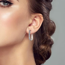 Laden Sie das Bild in den Galerie-Viewer, Modische geometrische Ohrclips mit bunten Zirkonia-Steinen