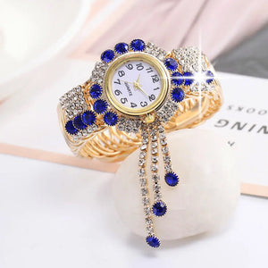 Modische Damenuhr mit Diamant-Intarsien