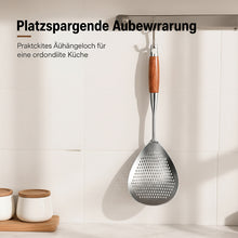 Laden Sie das Bild in den Galerie-Viewer, Edelstahl-Schaumlöffel mit Holzgriff