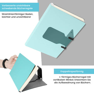 Unsichtbares Bücherregal aus Edelstahl