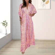 Laden Sie das Bild in den Galerie-Viewer, Geometrischer Multidruck V-Ausschnitt Kimono Jumpsuits