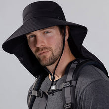 Laden Sie das Bild in den Galerie-Viewer, Herren-Sonnenhut mit breiter Krempe und abnehmbarer Gesichtsmaske