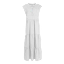 Laden Sie das Bild in den Galerie-Viewer, Ärmelloses, langes Stufenkleid mit V-Ausschnitt