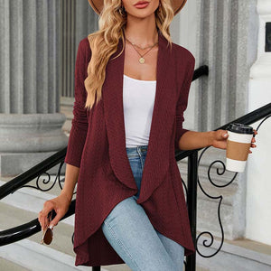 Langärmlige Strickjacke, Mantel