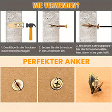 Laden Sie das Bild in den Galerie-Viewer, Trockenbau-Spreizdübel + hochfeste Zinkschrauben im Set (100 Stück)