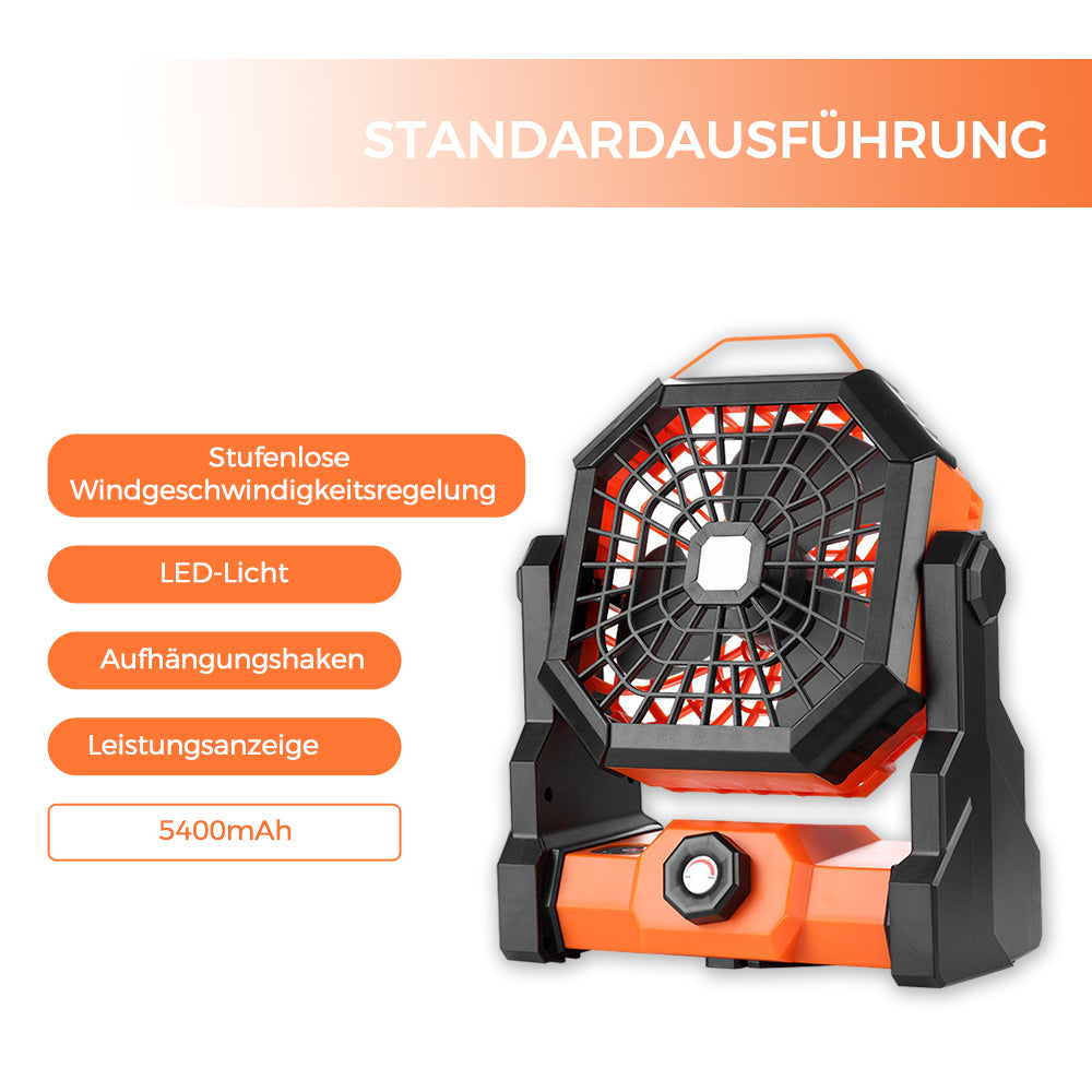 Tragbarer Ventilator für draußen mit LED-Licht