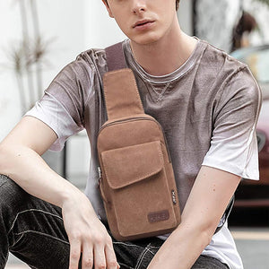 Schulter-/Brusttasche aus Segeltuch