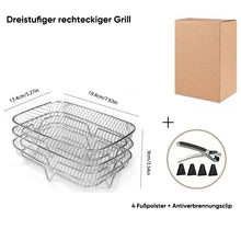 Laden Sie das Bild in den Galerie-Viewer, 3-stöckiges stapelbares Luftfritteusen-Gitter