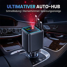 Laden Sie das Bild in den Galerie-Viewer, 7-in-1 universelles einziehbares Auto-Ladegerät mit intelligenter Spannungsanzeige und Sternenhimmelbeleuchtung