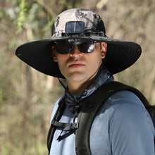 Laden Sie das Bild in den Galerie-Viewer, Solar- und USB-Ladeventilator Outdoor-Fischerhut