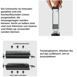 Zusammenklappbarer Luftkissenkamm