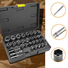 Laden Sie das Bild in den Galerie-Viewer, 32-teiliges Mutternlöser Set aus Kohlenstoffstahl