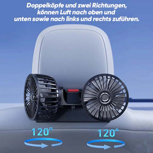 Mini-USB-Autoventilator mit zwei Köpfen