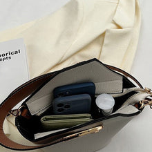 Laden Sie das Bild in den Galerie-Viewer, Schlichte kontrastfarbene Schulter-Eimertasche