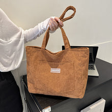 Laden Sie das Bild in den Galerie-Viewer, Cordsamt-Tasche mit großem Fassungsvermögen