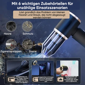 Leistungsstarker kabelloser Autostaubsauger für die mobile Fahrzeugreinigung
