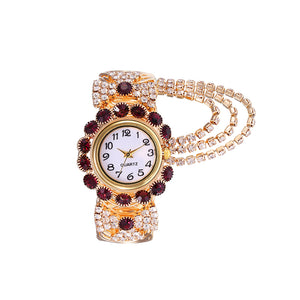 Modische Damenuhr mit Diamant-Intarsien