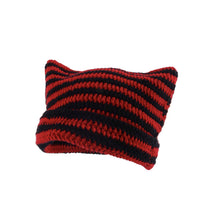 Laden Sie das Bild in den Galerie-Viewer, Warme Strickpullovermütze mit Katzenohren für den Winter