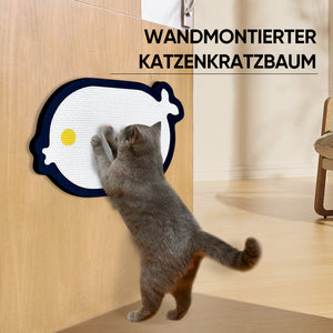 Farbiger, flacher Katzenkratzbaum zur Wandmontage