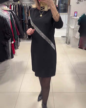 Laden Sie das Bild in den Galerie-Viewer, Lässiges, modisches Paillettenkleid mit Rundhalsausschnitt