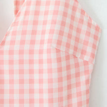 Laden Sie das Bild in den Galerie-Viewer, Kariertes Kleid mit V-Ausschnitt und Riemchenausschnitt