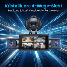 Laden Sie das Bild in den Galerie-Viewer, 360°-Rundumsicht-4-Kanal-Dashcam