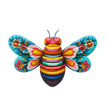 Laden Sie das Bild in den Galerie-Viewer, Kunstskulptur „Eiserne Biene“, hängende Wanddekoration für den Garten